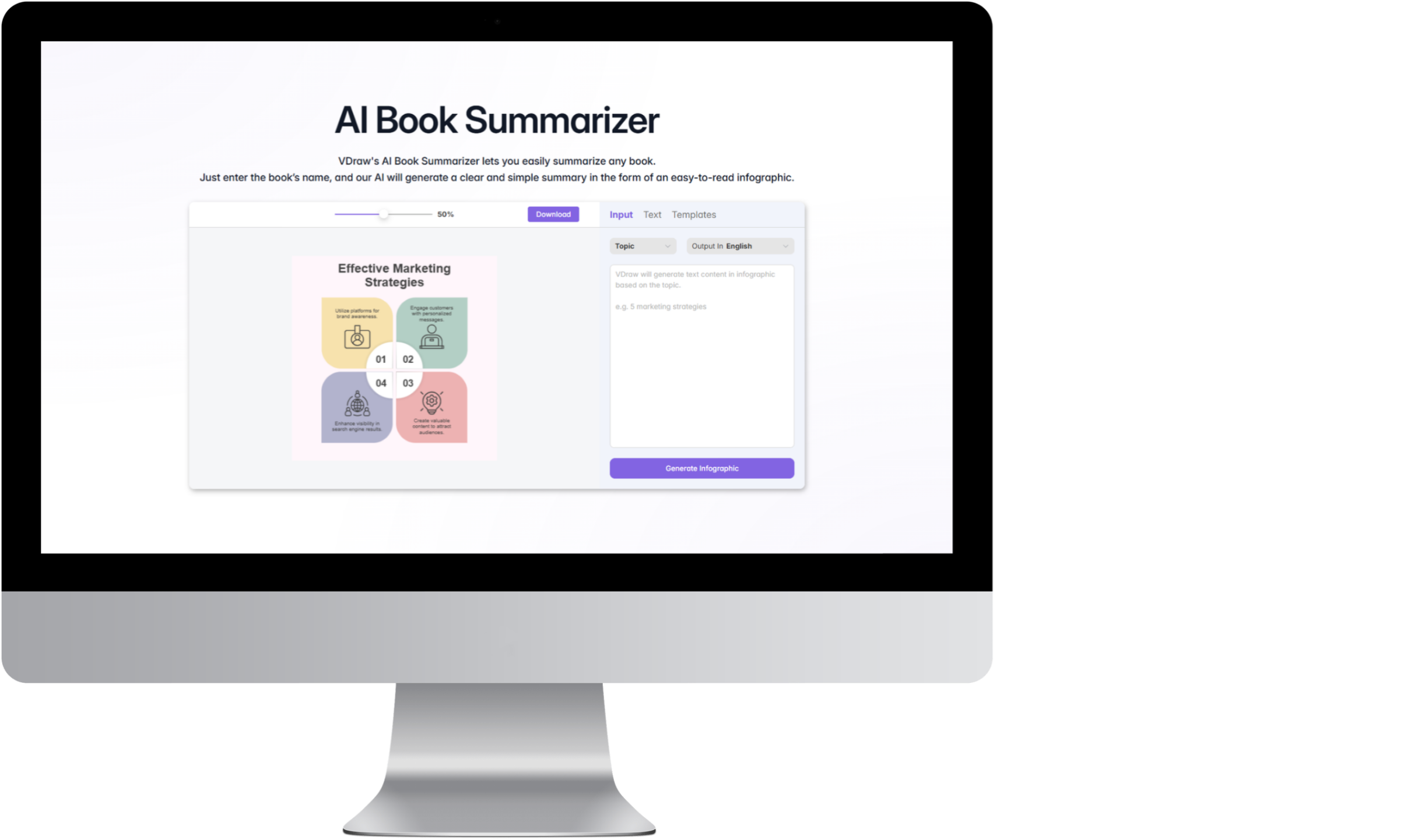 AI Book Summarizer Screenshot - VDraw